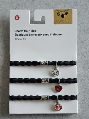 lululemon athletica Black Charm Hair Ties - 3 Pack